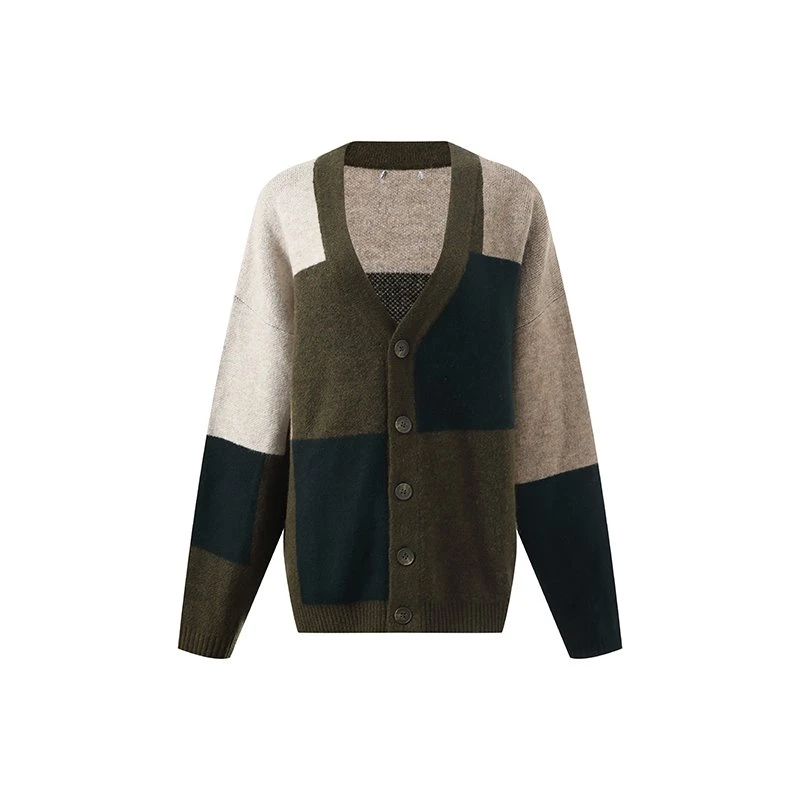 Chunky Knitted Colour Block Cardigan